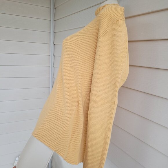 Vintage 90s/Y2K 100% Cotton Pendleton ribbed Turtleneck sweater top - Picture 3 of 6